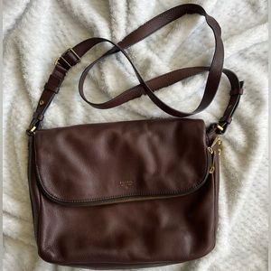 Fossil Brown leather crossbody bag